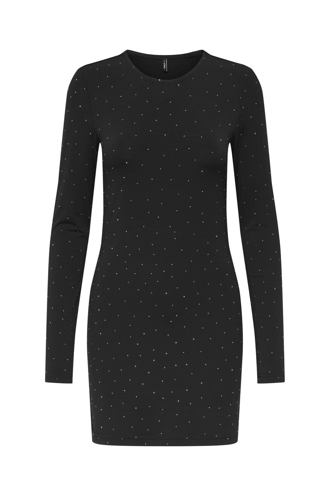 Only - Onlzita L/S O-Neck Short Dress Bf - 4869220 Black Silver Rhinestones