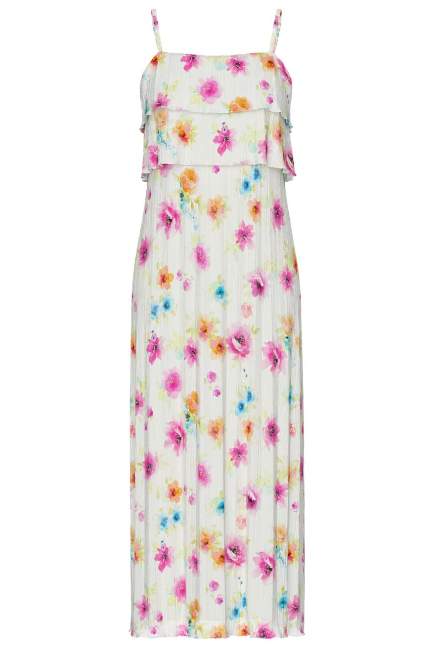 Pieces - Pcamber Sl Ankle Layred Dress Kca - 4807260 Bright White Blurry Flowers