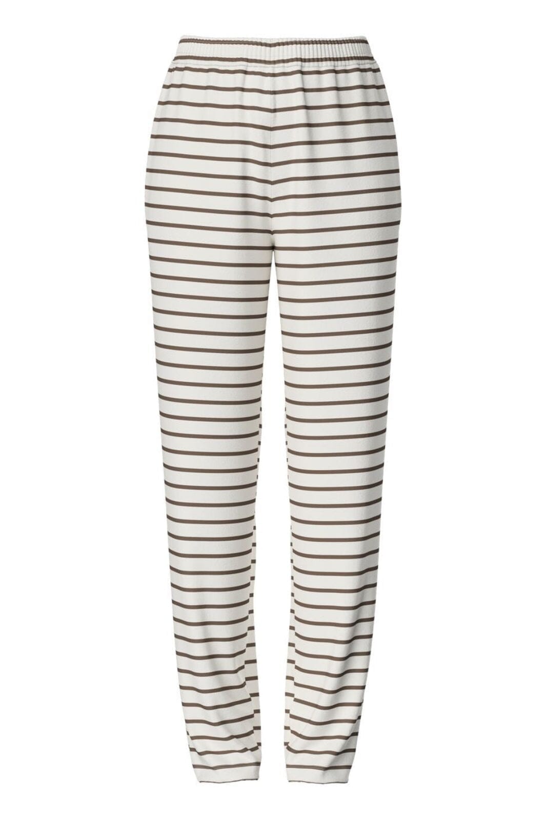 Pieces - Pcchilli Straight Stripe Pants - 4701515 Cloud Dancer Morel Bukser