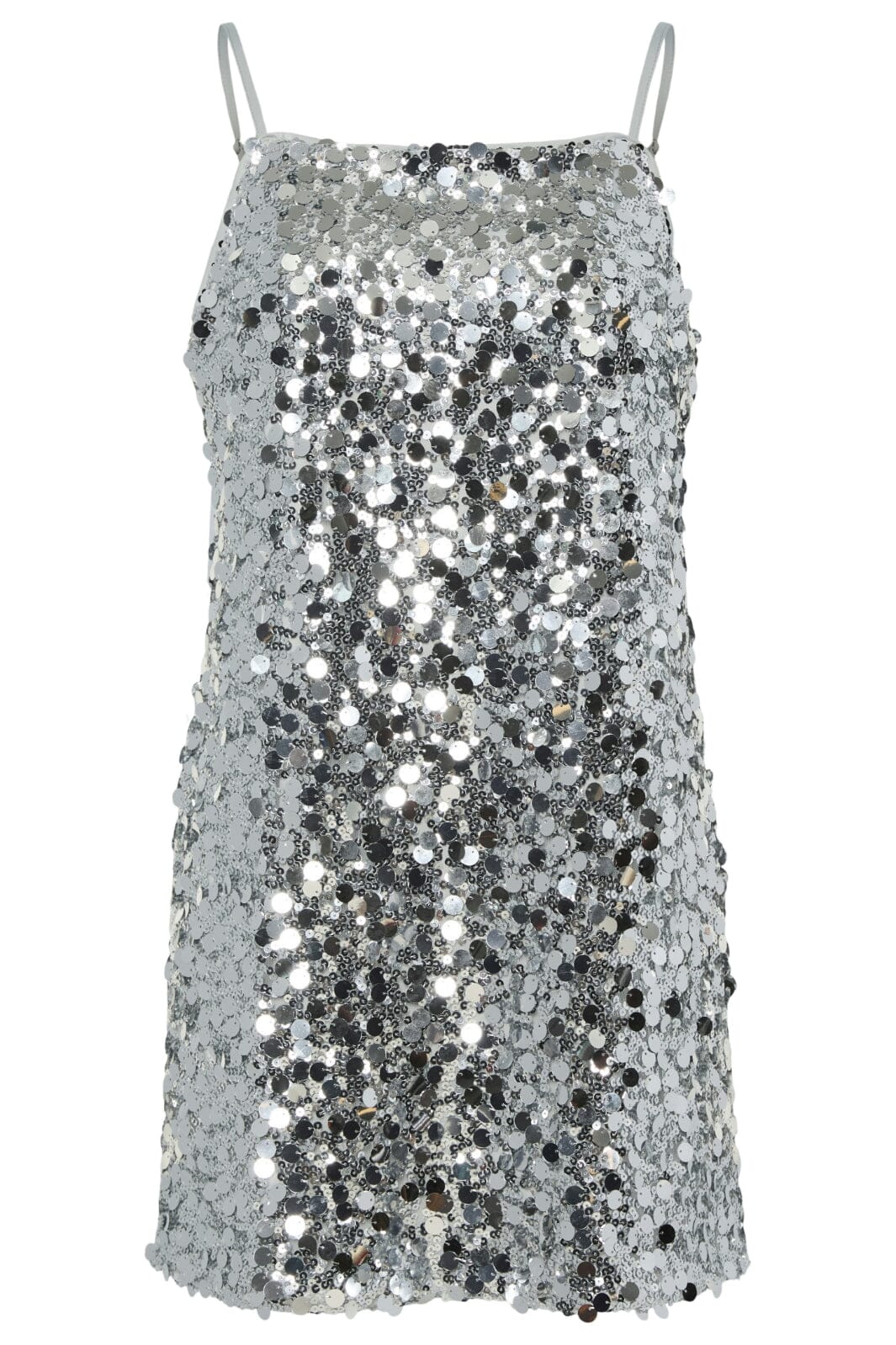 Pieces - Pcdisco Mini Strap Dress Kca 17155269 - 4670407 - Silver Sequins