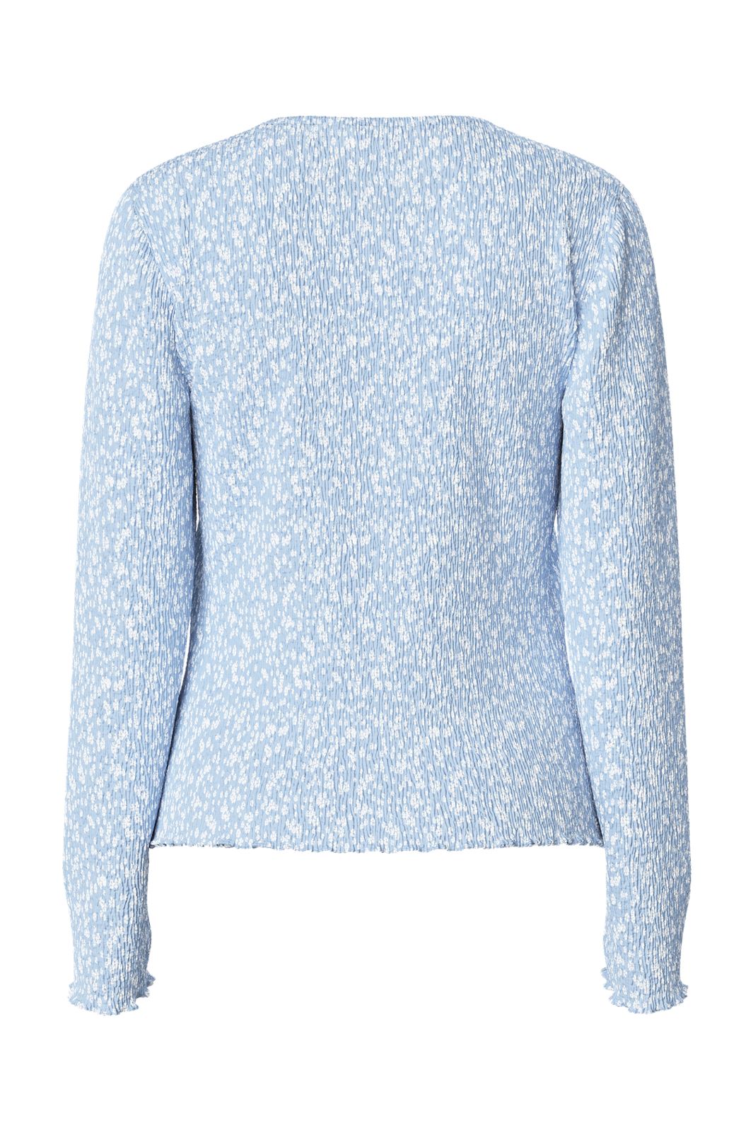 Pieces - Pcflora Ls Top - 4640500 Cashmere Blue Flower