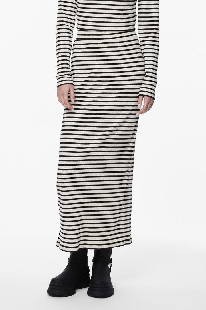 Pieces - Pcjuna Ankle Skirt - 4586441 Cloud Dancer Brown Nederdele