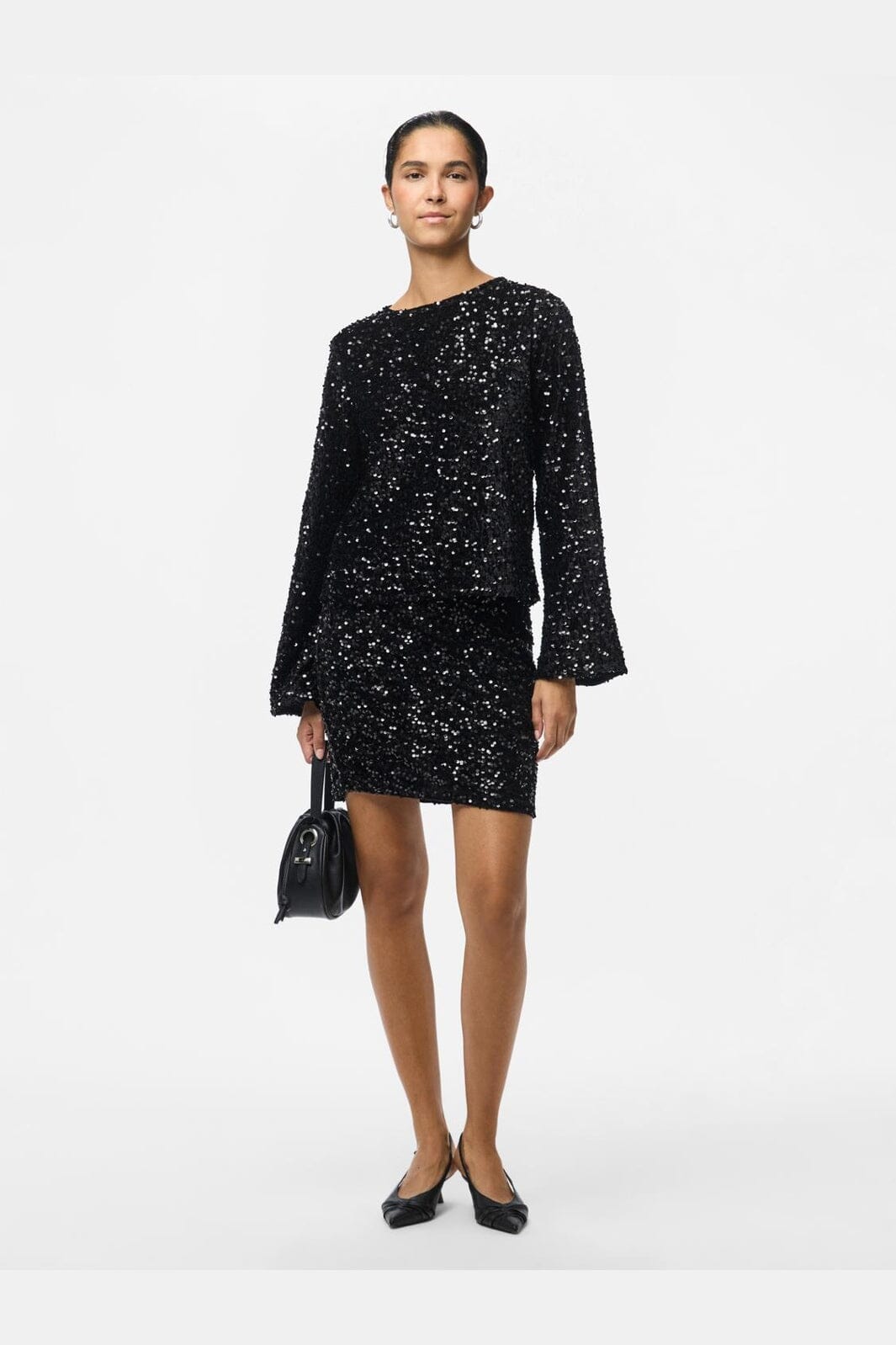 Pieces - Pckam New Short Skirt - 4617666 Black Black Sequins