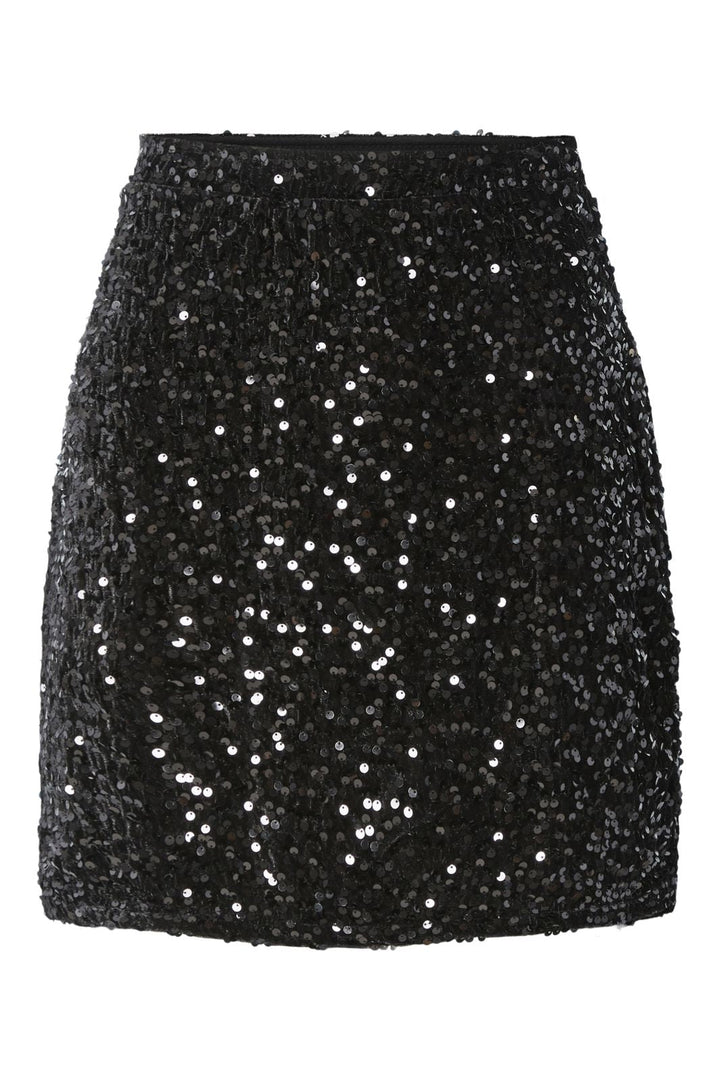 Pieces - Pckam New Short Skirt - 4617666 Black Black Sequins