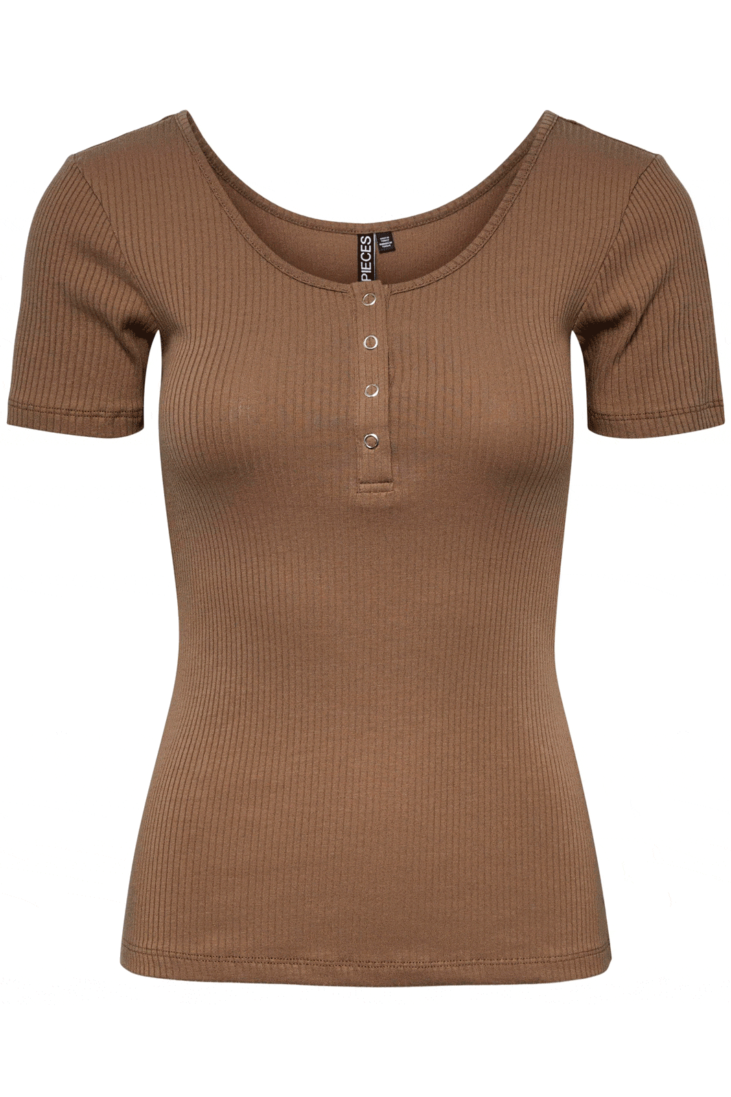 Pieces - Pckitte Ss Top - Fossil Toppe