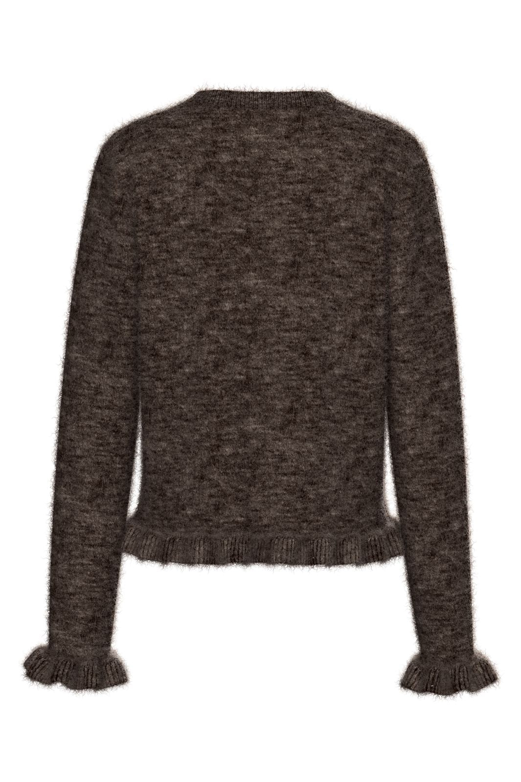 Pieces - Pclydia Ls Frill Knit Cardigan Fsy - 5009993 Coffee Quartz