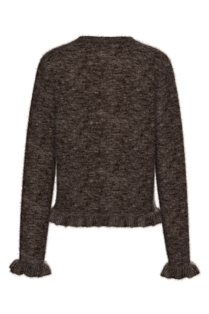 Pieces - Pclydia Ls Frill Knit Cardigan Fsy - 5009993 Coffee Quartz