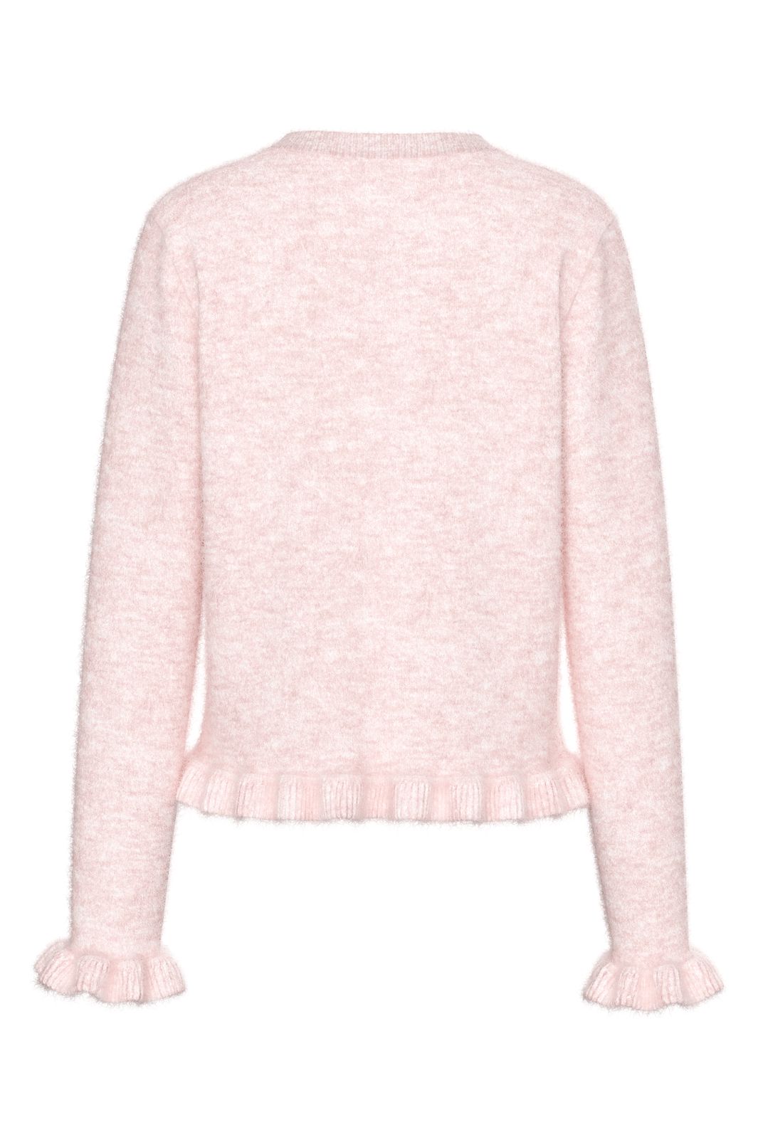 Pieces - Pclydia Ls Frill Knit Cardigan Fsy - 5009994 Roseate Spoonbill