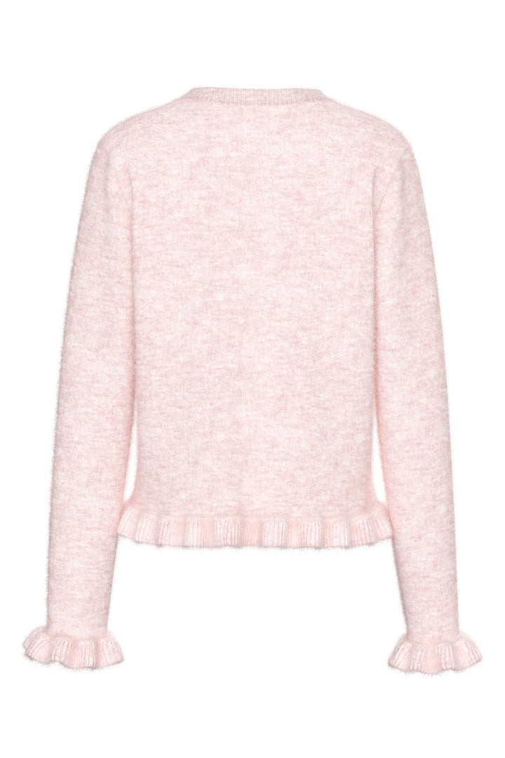 Pieces - Pclydia Ls Frill Knit Cardigan Fsy - 5009994 Roseate Spoonbill