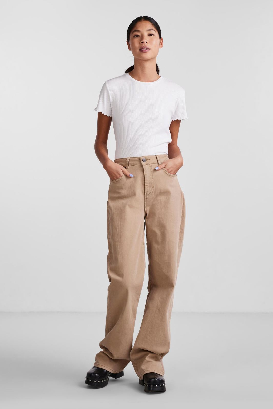 Pieces - Pcnicca Ss O-Neck Top - Bright White T-shirts