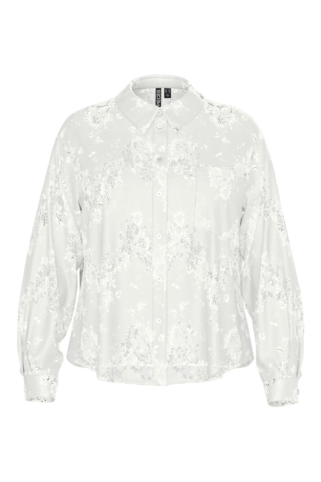 Pieces - Pcnorinne Ls Shirt - 4925086 Cloud Dancer