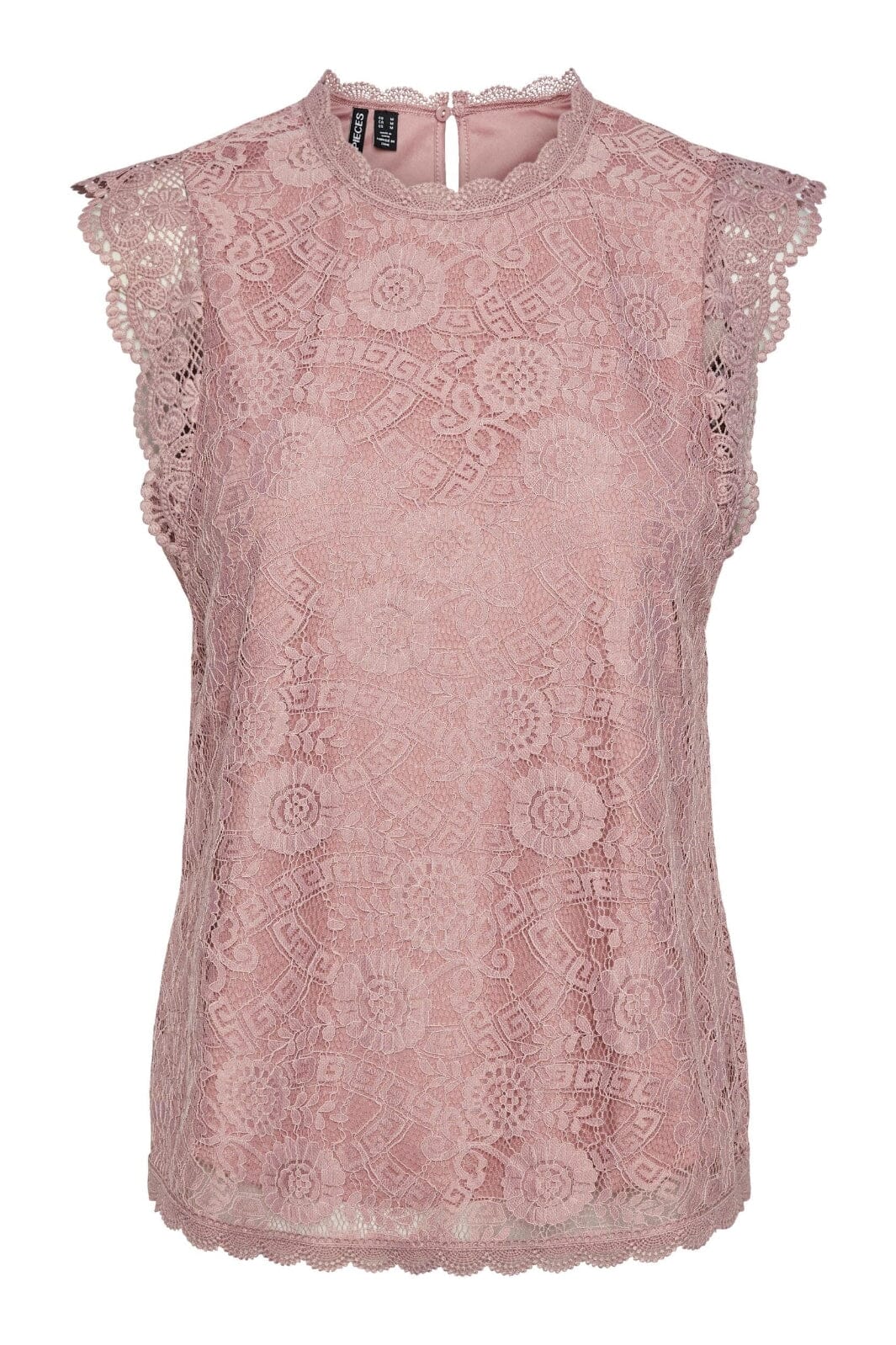 Pieces - Pcolline Sl Lace Top Bc - Woodrose