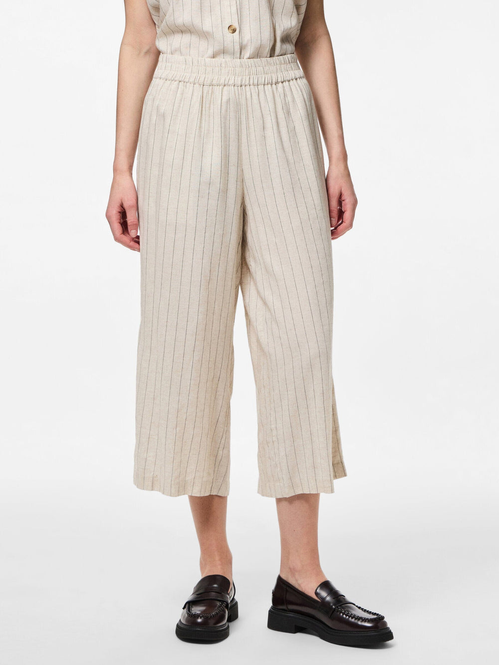 Pieces - Pcpia Wide Culotte - 4808026 Birch Black Bukser