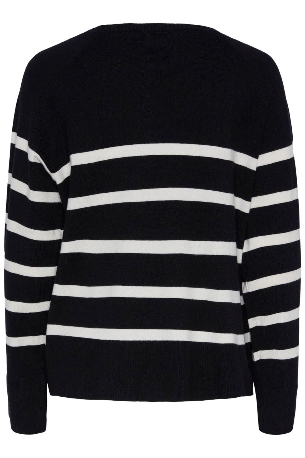 Pieces - Pcsia Ls Knit - 4394795 Black White Strikbluser