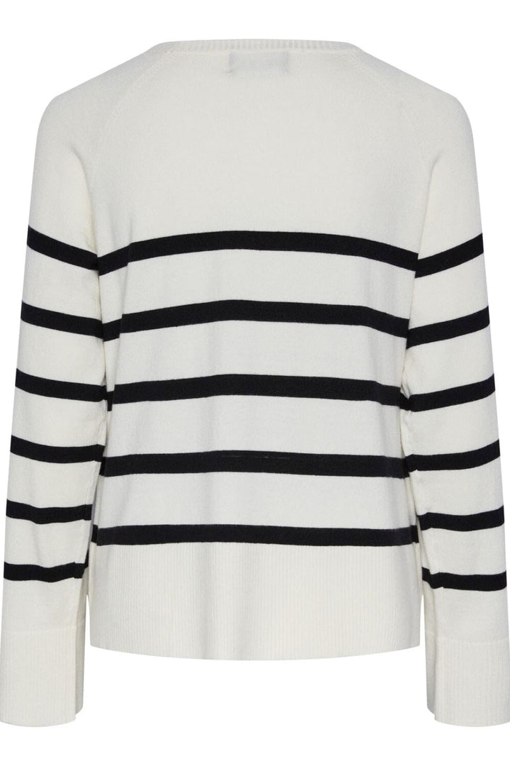 Pieces - Pcsia Ls Knit - 4394796 White Black