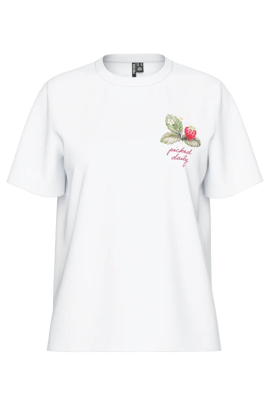 Pieces - Pcsummer Ss Printed T-Shirt - 4674981 Bright White Farmers Market