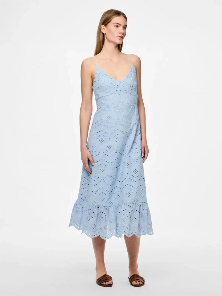 Pieces - Pcvilde Strap Dress - 4703760 Cashmere Blue Kjoler