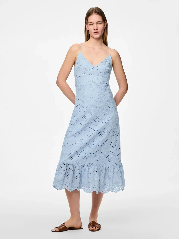 Pieces - Pcvilde Strap Dress - 4703760 Cashmere Blue Kjoler