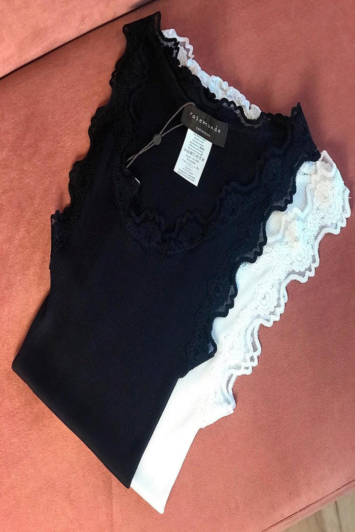 Rosemunde - Silk Top Regular w/ Vintage Lace - New White