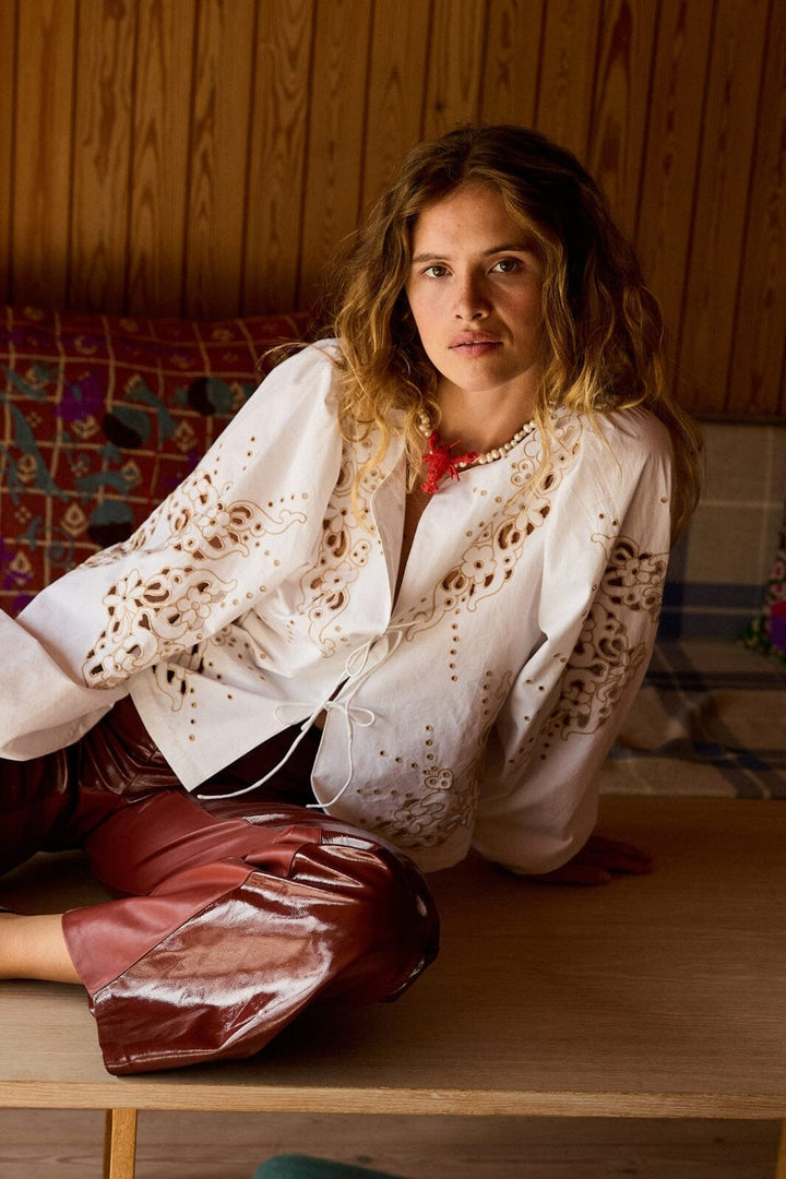 Sissel Edelbo - Magdalena Top SE 1392 - Ecru Bluser