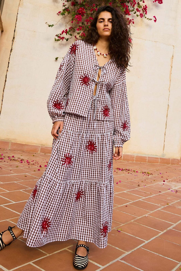 Sissel Edelbo - Nanette Top SE 1623 - Brown Checks