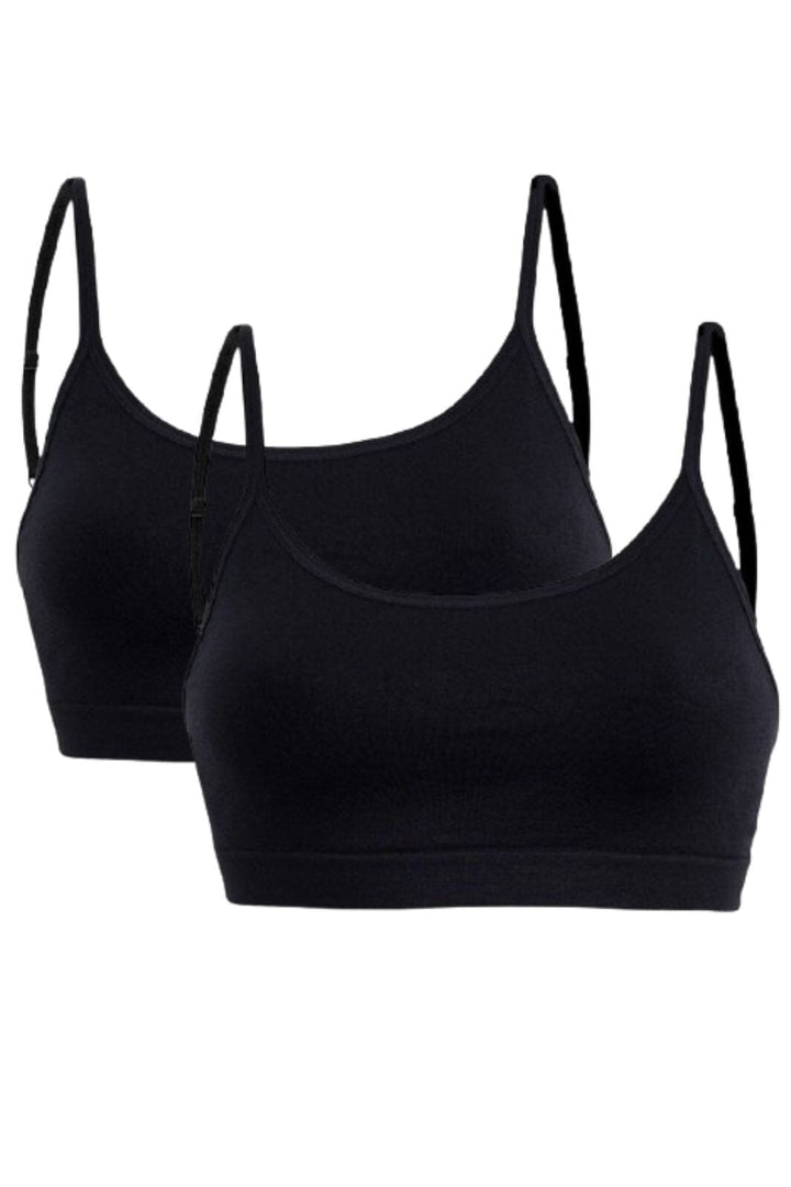 Soft basic - Soffi Bra top narrow strap 2 pak - black BH