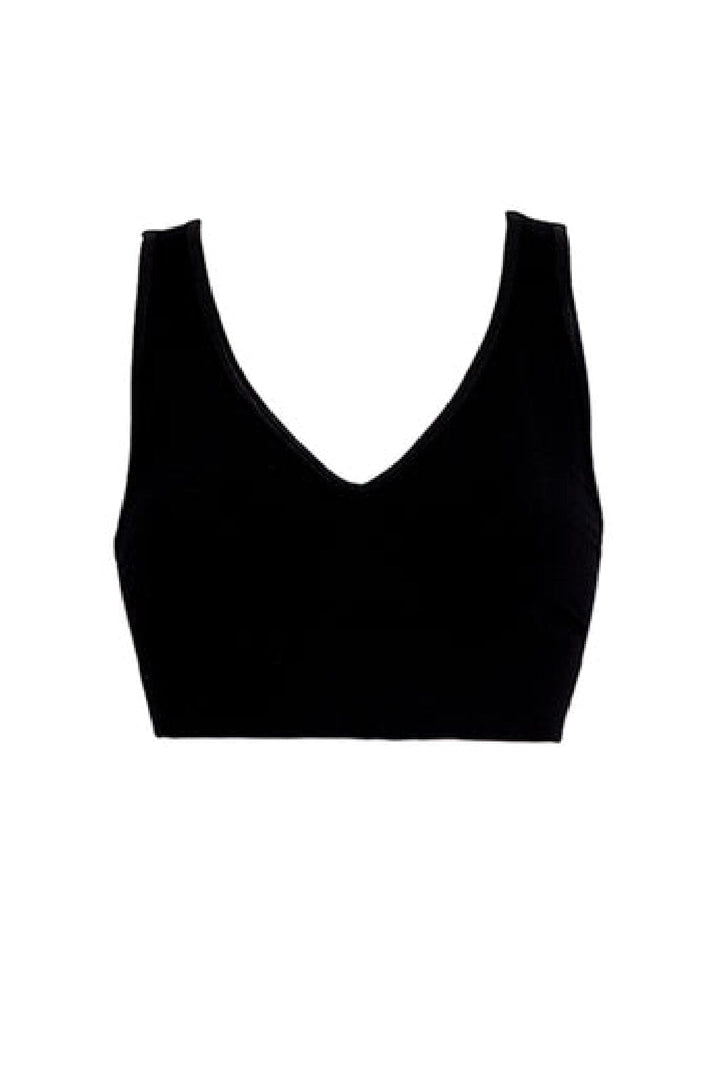 Soft basic - Soffi Bra top wide strap 2 pak - black