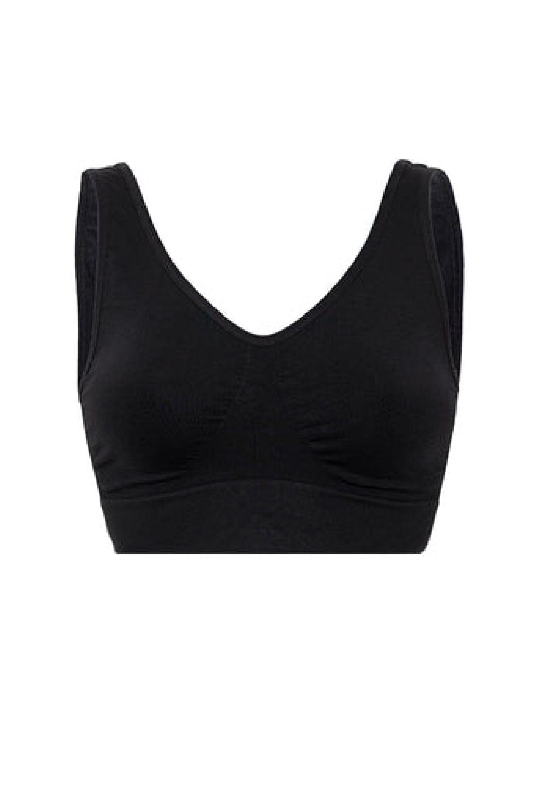 Soft basic - Soffi Bra top wide strap 2 pak - black