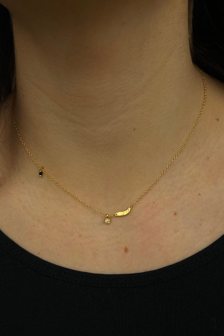 Stine A - Flow Splash Necklace With Stones - 2055-02-Os Halskæder