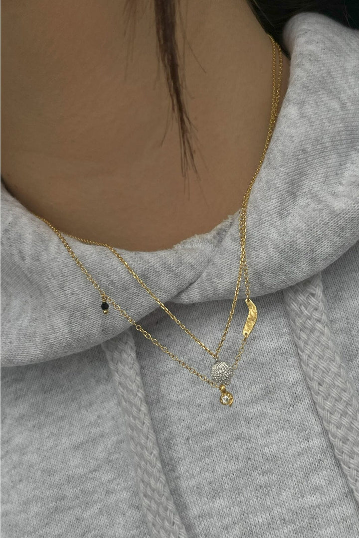 Stine A - Flow Splash Necklace With Stones - 2055-02-Os Halskæder
