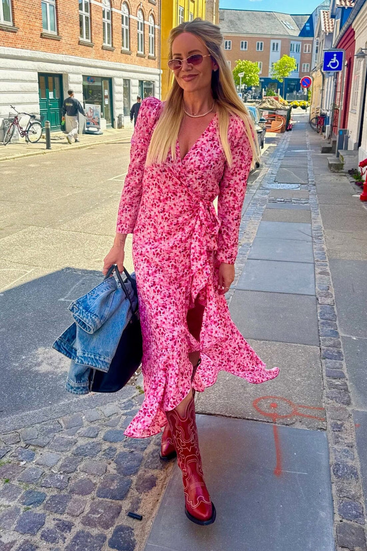 Valentin Studio - Senorita Ink Dots Dress 165458 - 170 - Pink Kjoler