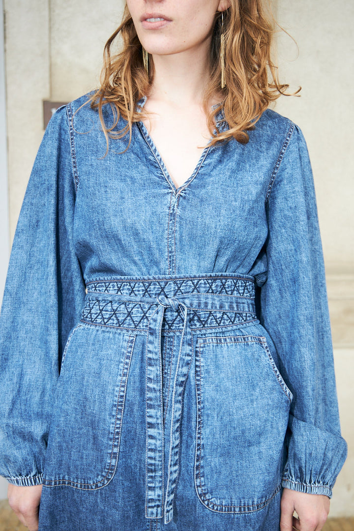 Lollys Laundry - Parisll Midi Dress Ls 26421-3002 - 20 - Blue