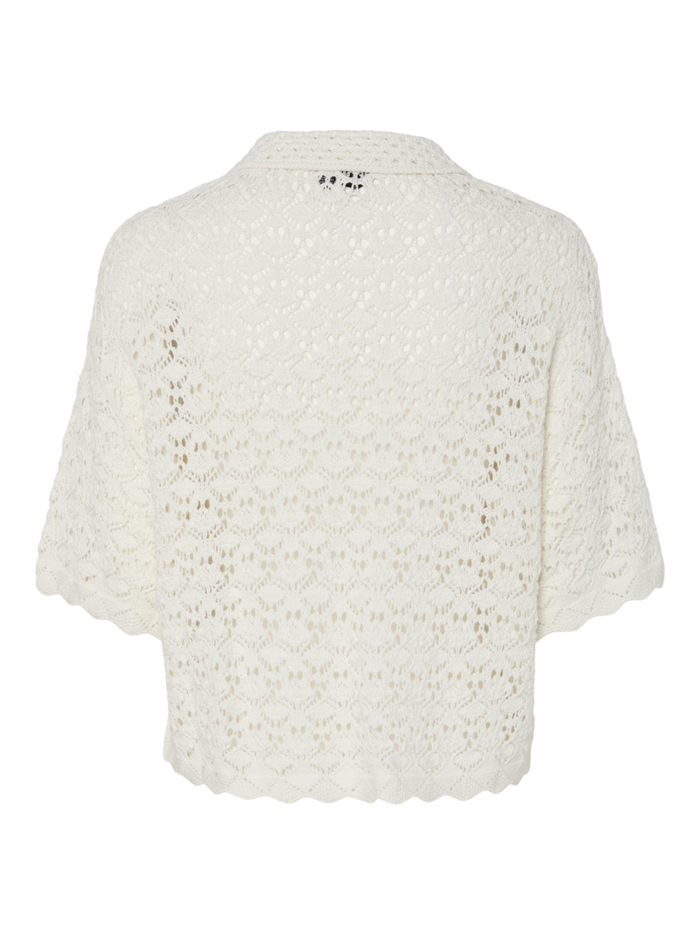 Pieces - Pcfalka Ss Knit Shirt - 4776518 Cloud Dancer