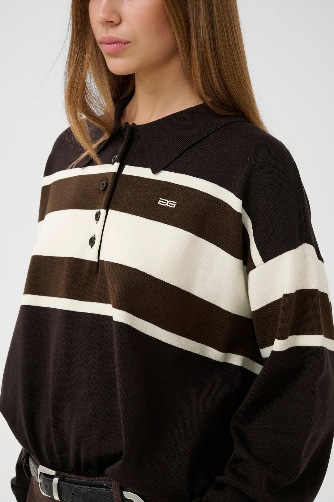 Gestuz - Gzalexu Polo Pullover 10911514 - 109932 - Ganache/Slate Black/Egret