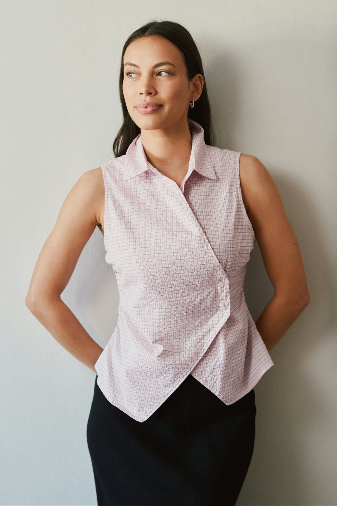 Neo Noir - Celest Check Top 169021 - 754 - Light Pink