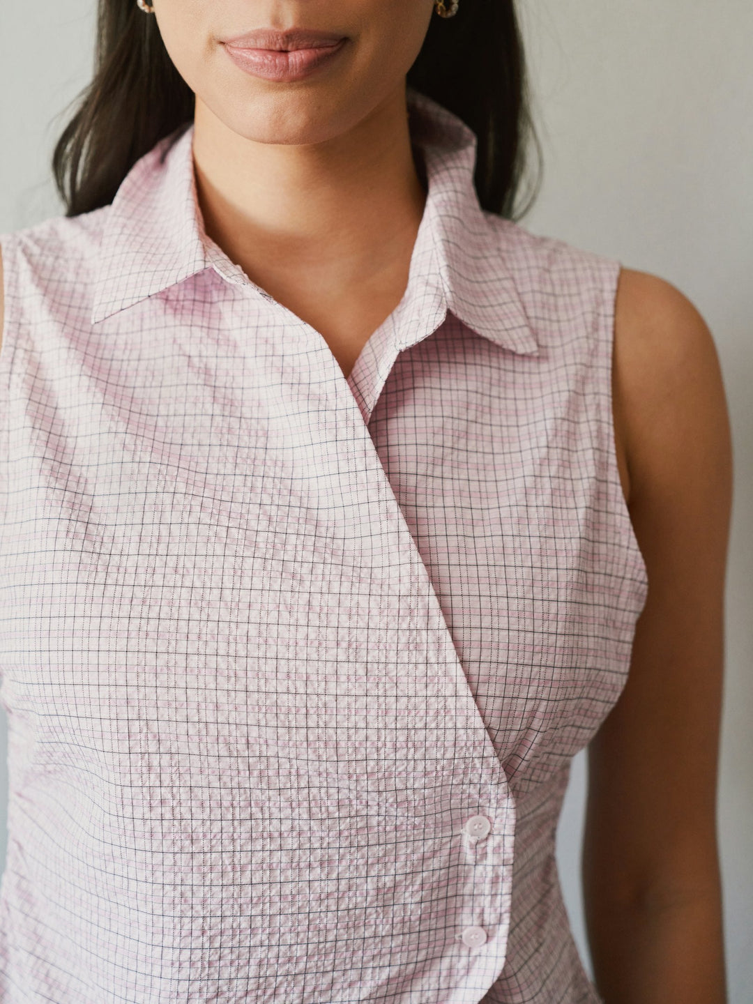 Neo Noir - Celest Check Top 169021 - 754 - Light Pink