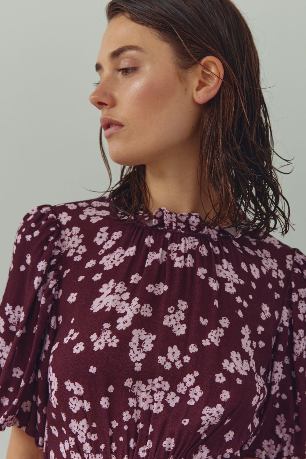 Noella - N-Ruth Dress 15900001 - 1472 - Dwyn Burgundy Print