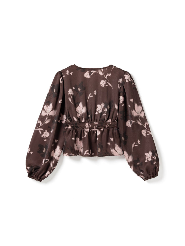 Noella - N-Lilith Ls Top 15910002 - 1473 - Dena Burgundy Print