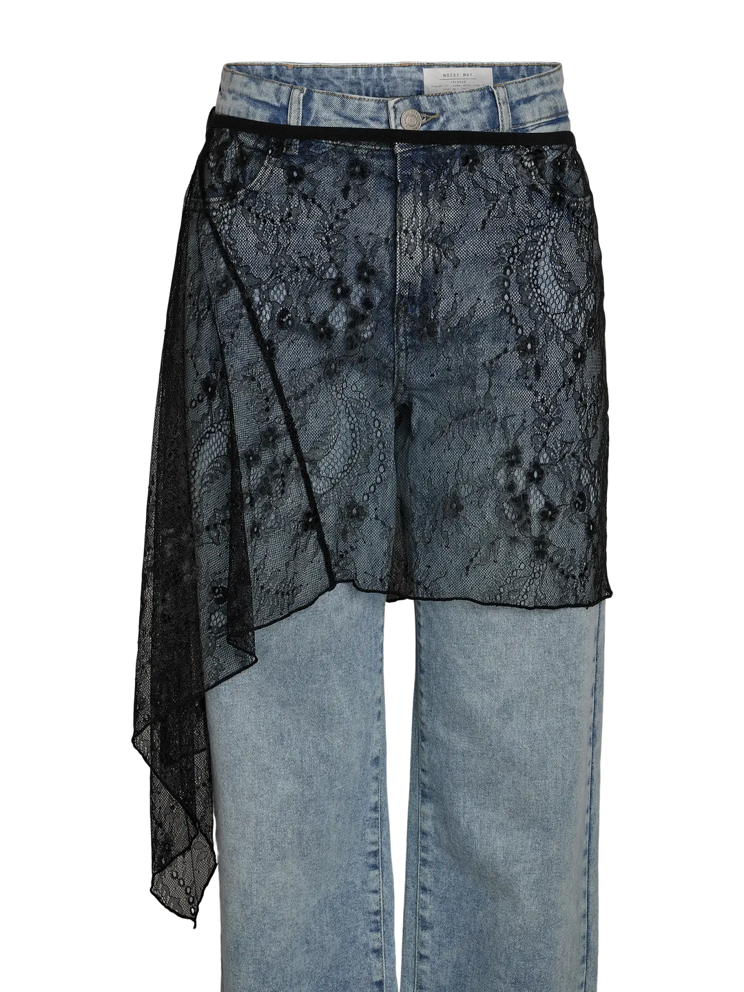 Noisy May - Nmida Elasticated Lace Skirt - 5097953 Black