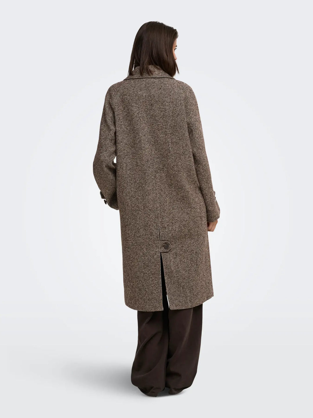 JDY - Jdyvinga Herringbone Long Coat Yfm - 5044304 Chocolate Torte Herringbone