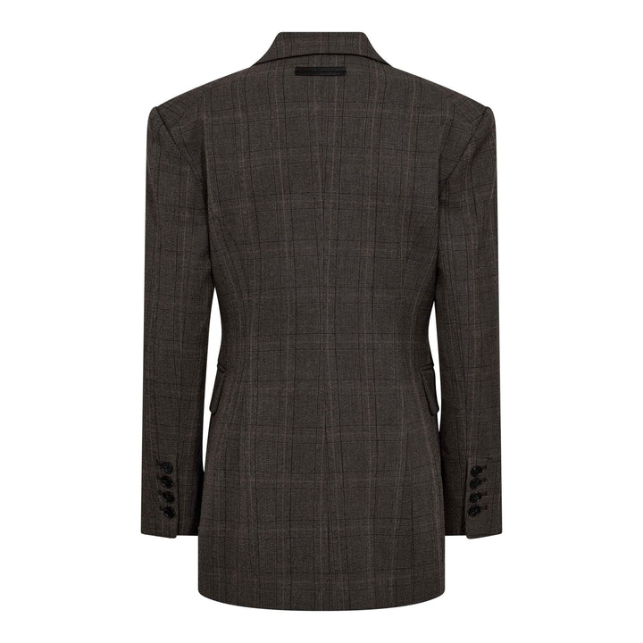 Haute L'Amitié - Waist Fit Check Blazer HL10844 - Mocca