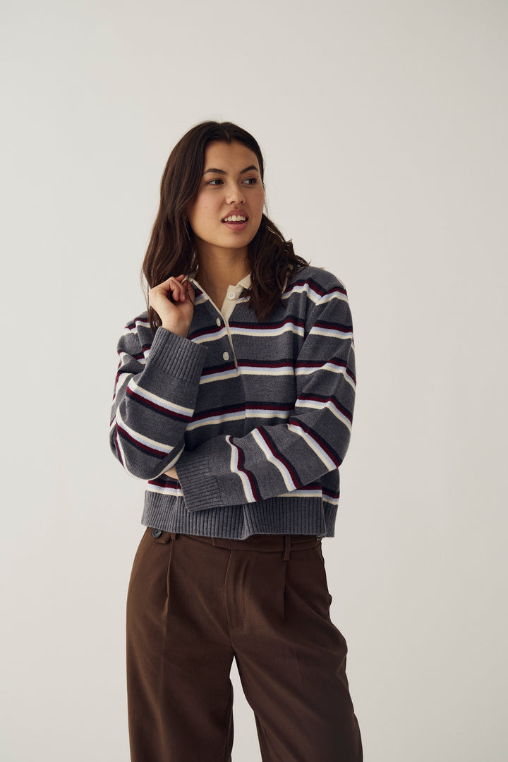 Noella - N-Merryll Knit 16070001 - 1533 - Delissa Grey Stripe