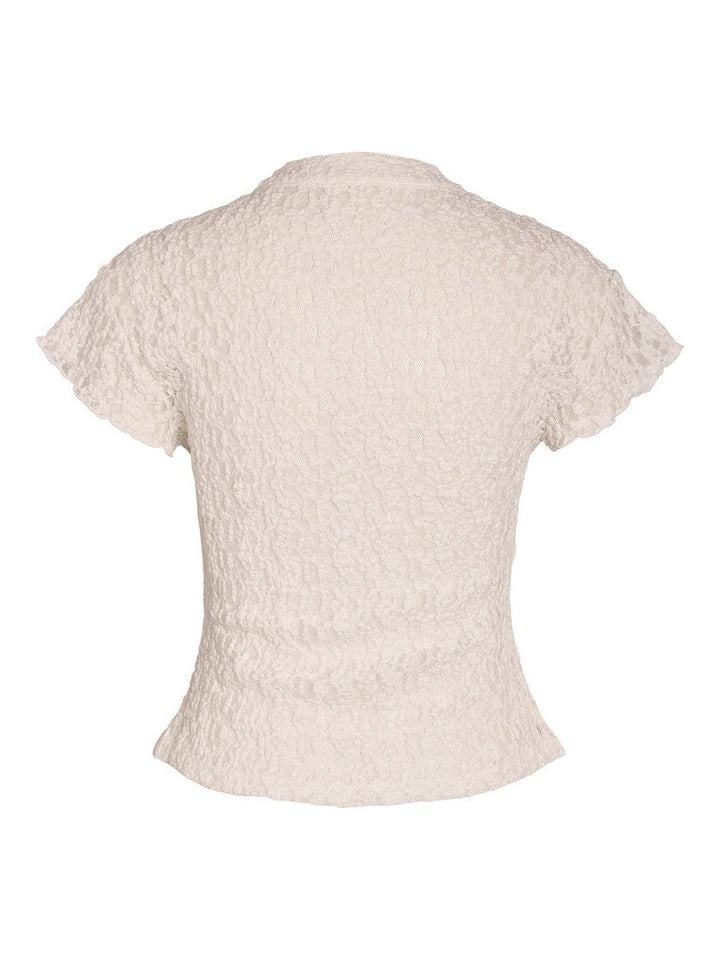 Noisy May - Nmesmee Capsleeve Lace Top - 5231083 Snow White