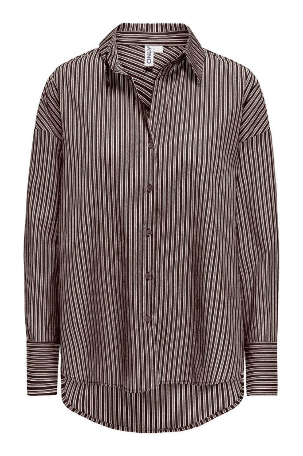 Only - Onloregon Assy L/S Shirt - 5137087 Coffee Bean Cloud Dancer+Taupe Gray