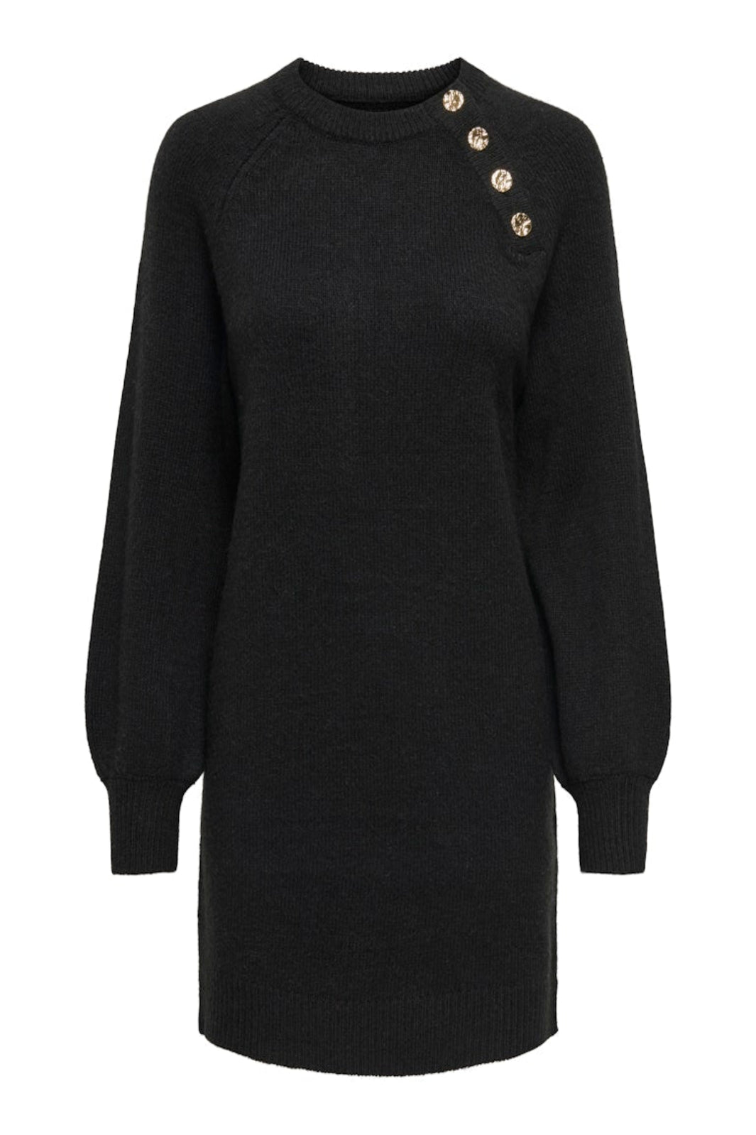Only - Onlemma Life Ls Button Onec Dress Cc Knt - 4853473 Black Gold Button
