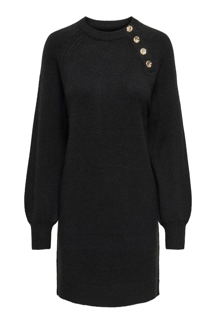 Only - Onlemma Life Ls Button Onec Dress Cc Knt - 4853473 Black Gold Button