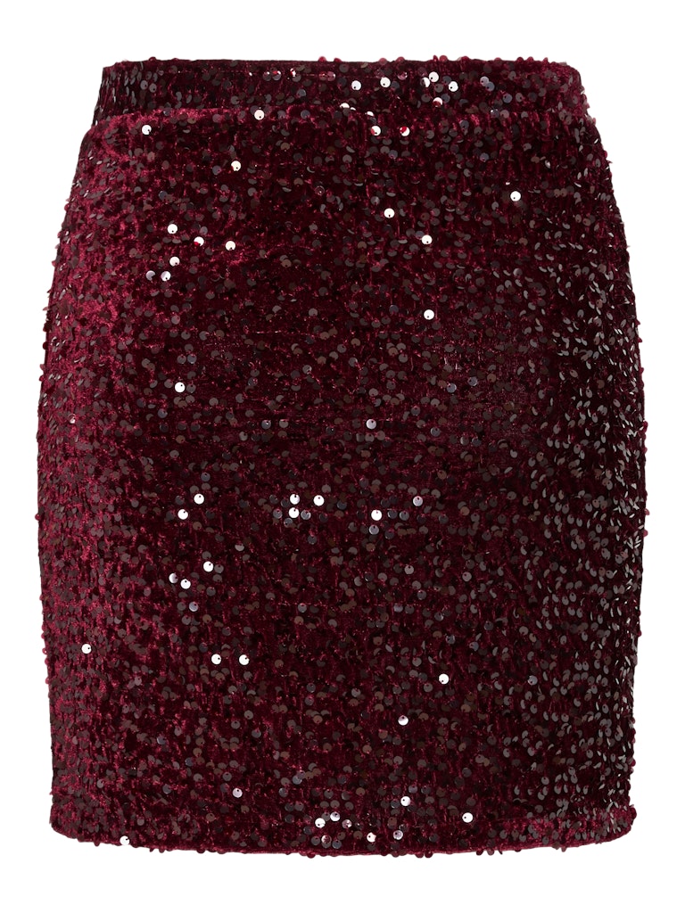 Pieces - Pckam New Short Skirt - 4859161 Tawny Port Tawney Port Sequins