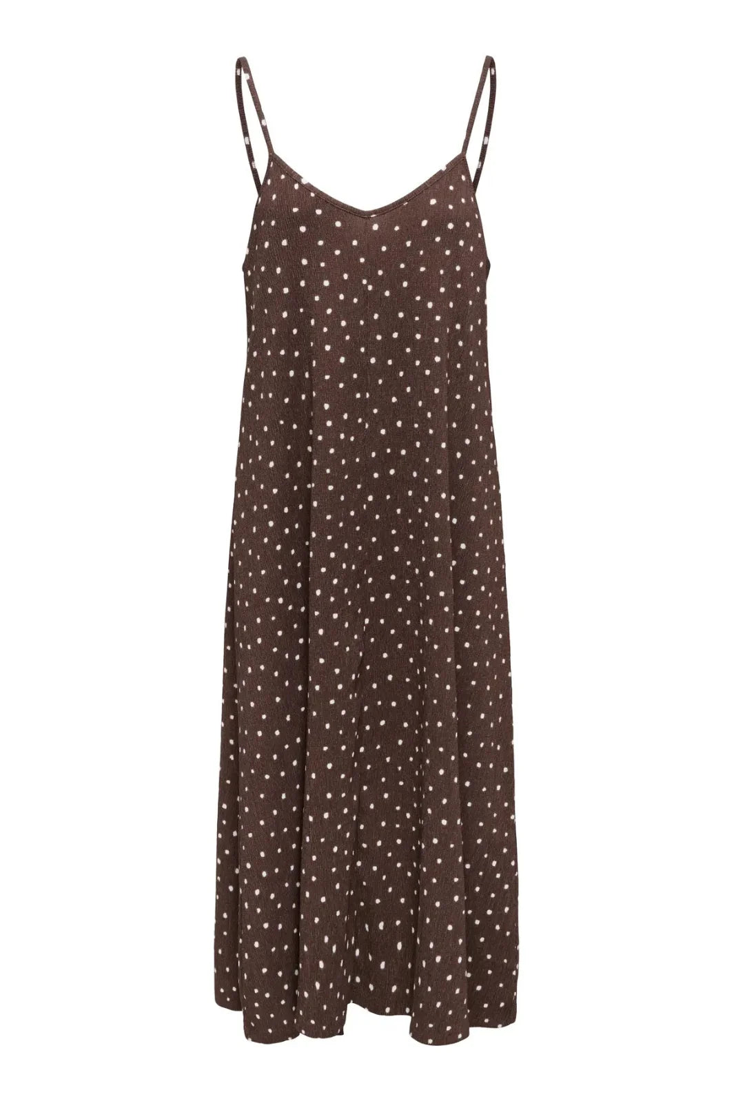 Only - Onlmolly S/L V-Neck Dress - 4989241 Shopping Bag Cloud Dancer Dots (Milly)