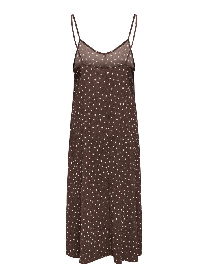 Only - Onlmolly S/L V-Neck Dress - 4989241 Shopping Bag Cloud Dancer Dots (Milly)