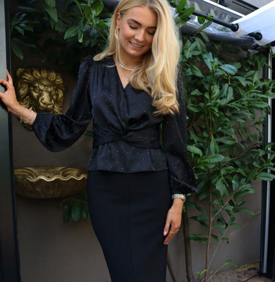 Liberte - Tiki Ls Twist Blouse 22120 - Black Diamond